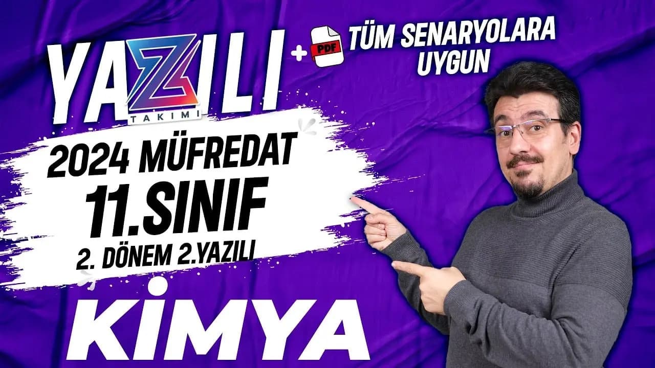 2024 11. Sınıf MEB Kimya 2. Dönem 2. Yazılı Örneği