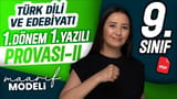 Türk Dili ve Edebiyatı 9.Sınıf 1. Dönem 1.Yazılı 2. Prova video önizlemesi