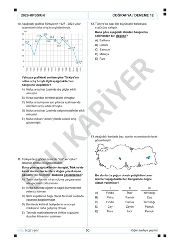 KPSS COĞRAFYA 20'Lİ BRANŞ DENEME - Görsel 2