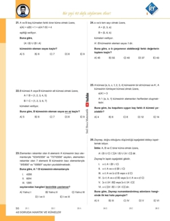 KR Akademi Yayınları SML Hoca TYT Matematik 40 Soru Serisi Video Soru Kitabı - Görsel 2
