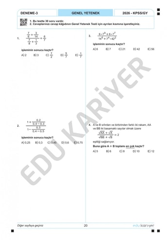 Mert Hoca 2026 KPSS Matematik 10'lu Branş Deneme - Görsel 6