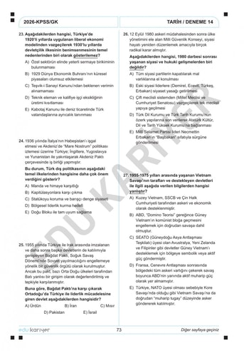 Sadettin Hoca 2026 KPSS Tarih 20'li Branş Deneme Tamamı Çözümlü - Görsel 2