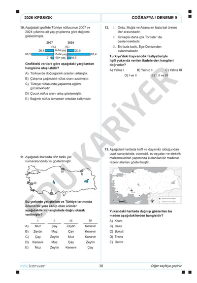Coğrafyanın Kodları KPSS 20'li Branş Deneme - Görsel 3
