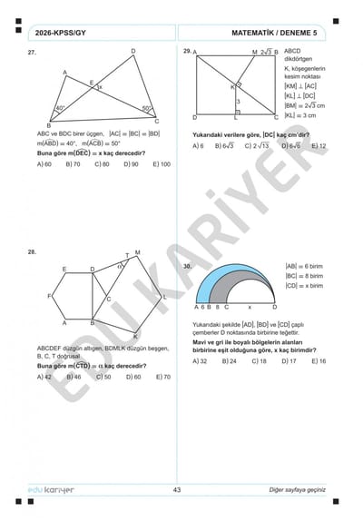 Mert Hoca 2026 KPSS Matematik 10'lu Branş Deneme - Görsel 3