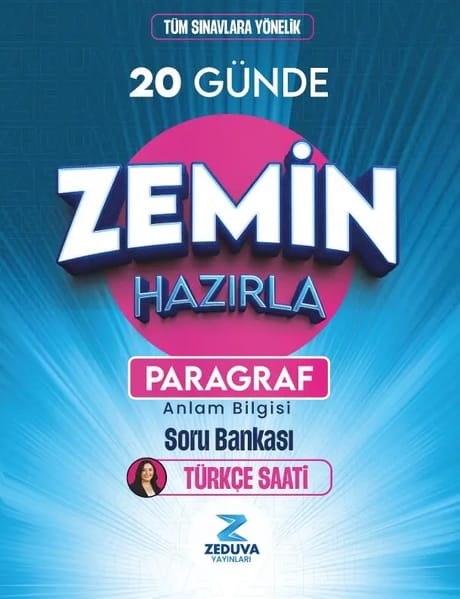 Zeduva 20 Günde Zemin Hazırla Paragraf Anlam Bilgisi Soru Bankası Türkçe Saati kitap kapağı